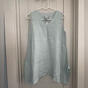 NWT Match Point Ice Blue Tunic Tank Linen Size Small